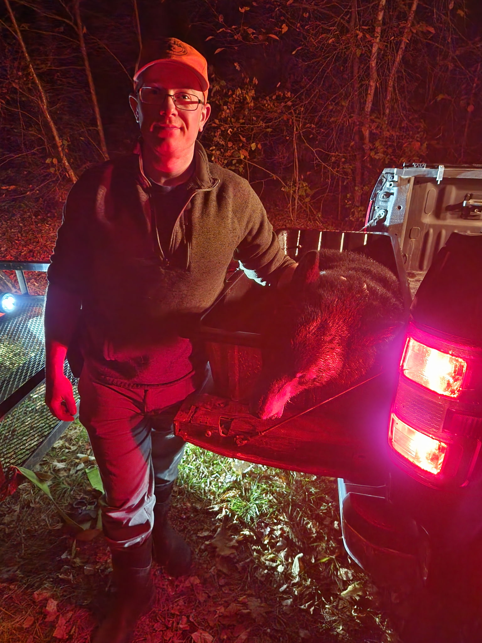 Hunter with maine black bear