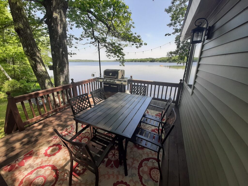 Cabin overlooking Hermon Pond in central Maine